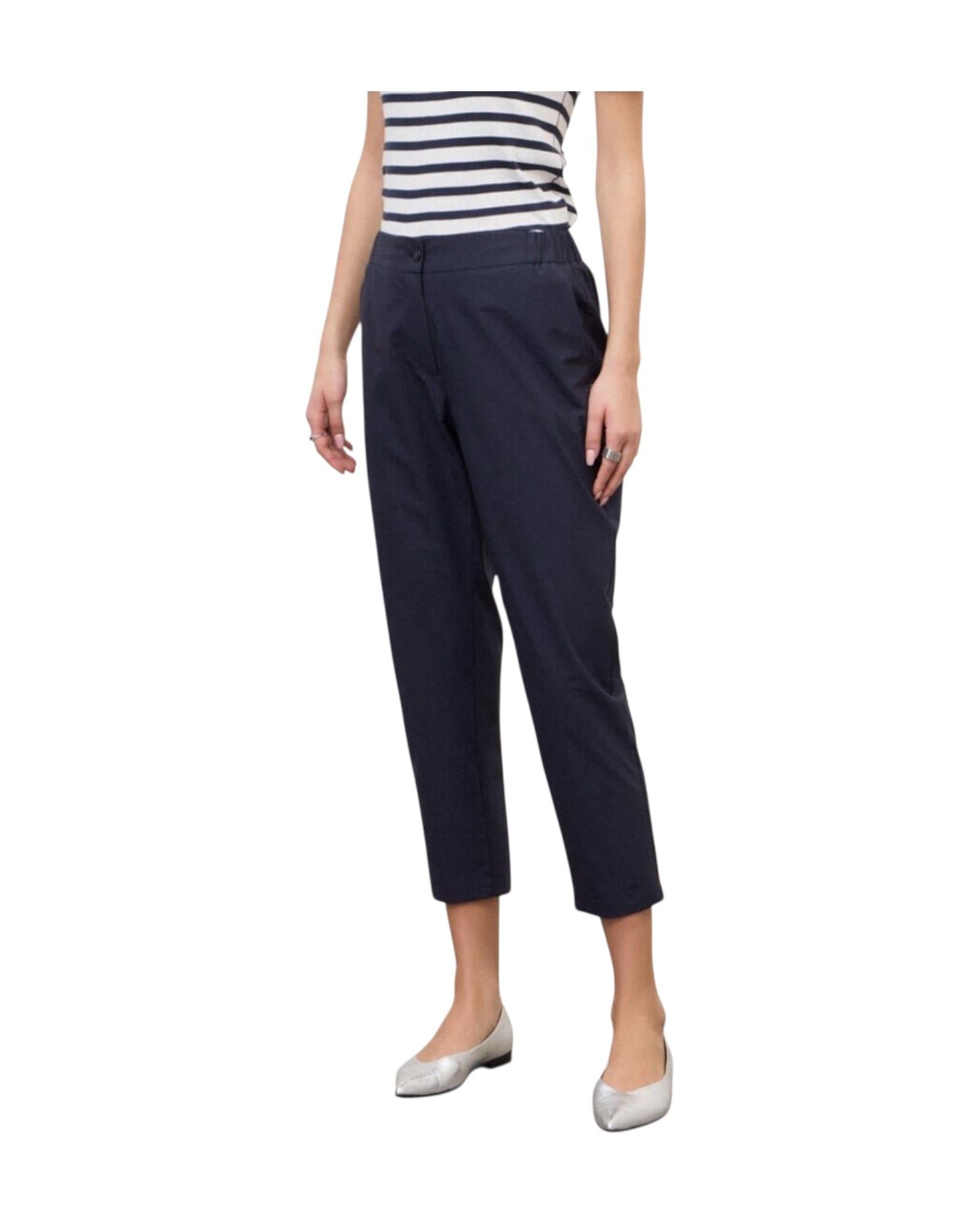 Pantalone carrot in popeline Night PCH DP9740 NIGHT OTTOD'AME