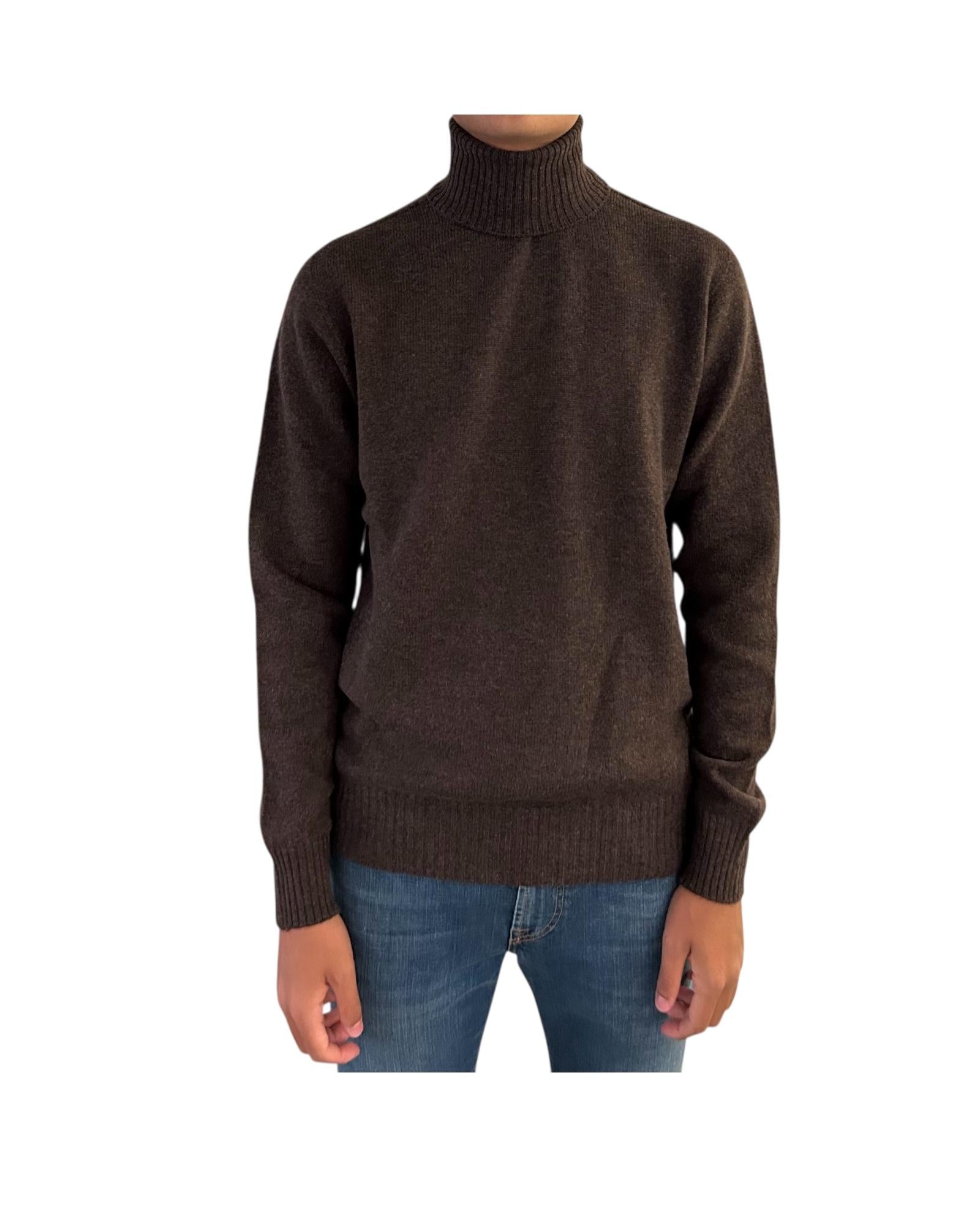 Maglione collo alto in lana merino Testa di moro 12581 125 RETOIS