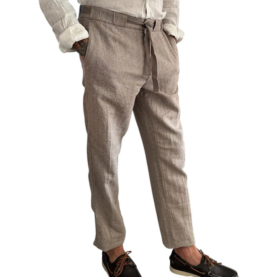 Pantalone misto lino Coffee Brown AU25S31PA PA1432 COFFEE BROWN Alley docks 