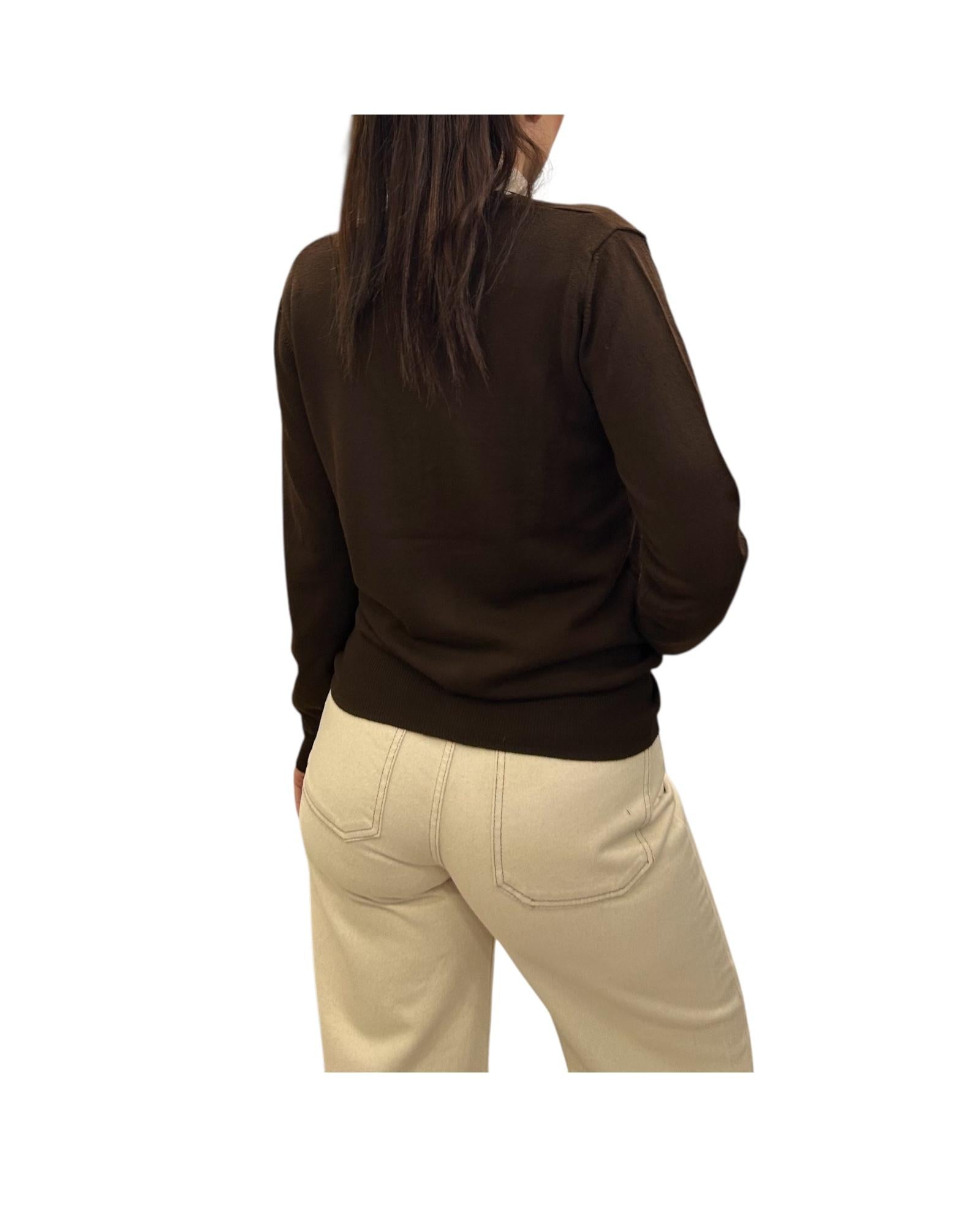 Cardigan in lana merino con scollo a V Testa di moro CARDIGAN V TDM AlEXANDRE STONE 