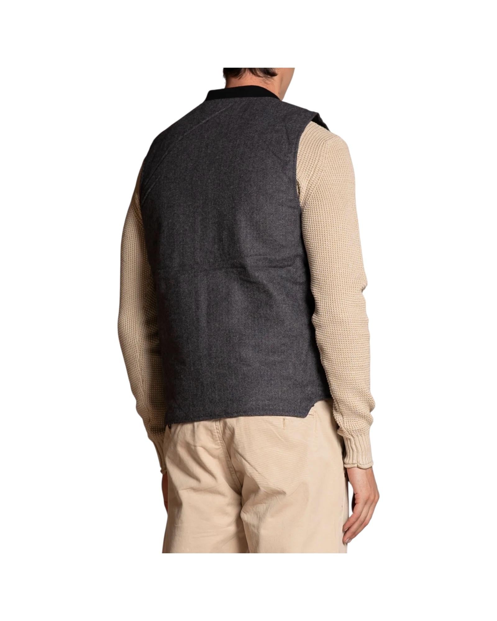 Gilet Martin reverse mixed wool Dark grey MARTIN MWBC71 IMPURE 