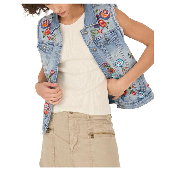 Gilet con ricami Denim D39V1346 DENIM SOUVENIR 