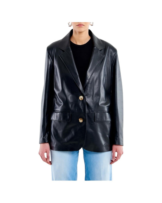 Blazer in Vera Pelle Nero TAB0178 NERO VICOLO 