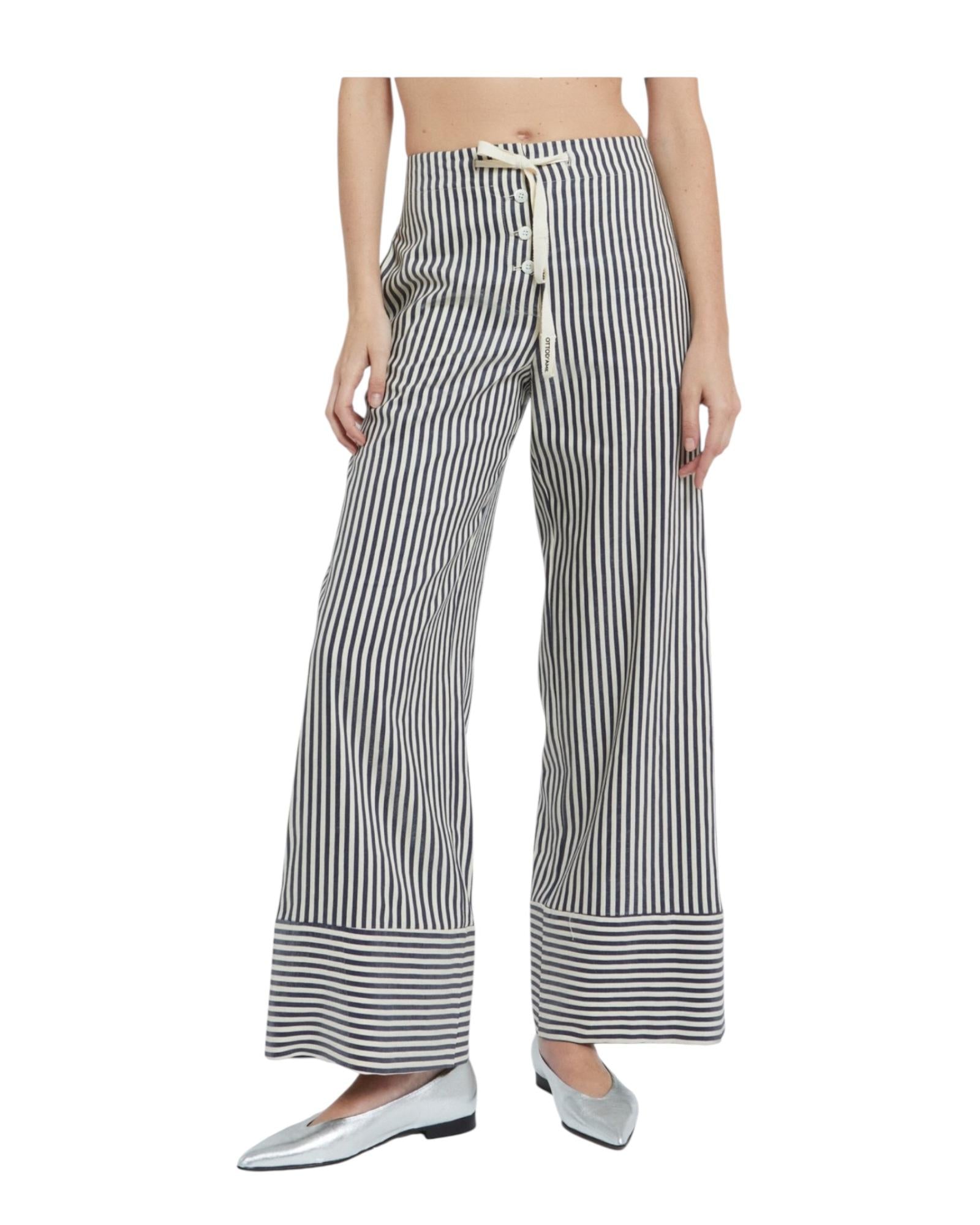 Pantalone palazzo in lino. WFR DP9821 UNICA OTTOD'AME