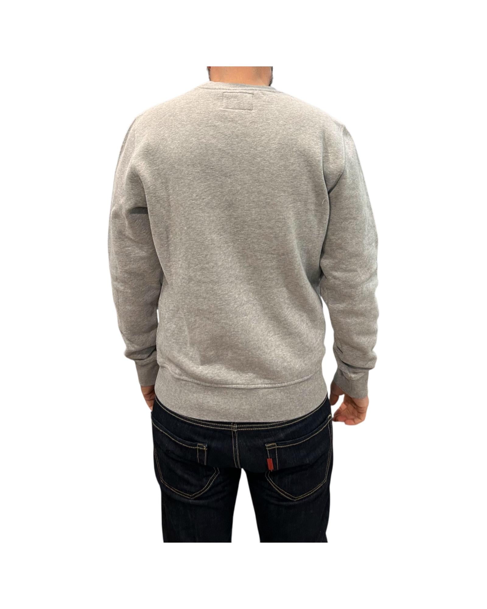 Felpa uomo in cotone Grigio melange GR4007 0012 GREY MELANGE BL'KER