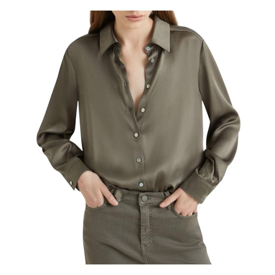 Camicia in raso di misto seta Verde BUNNY 002 MARELLA 