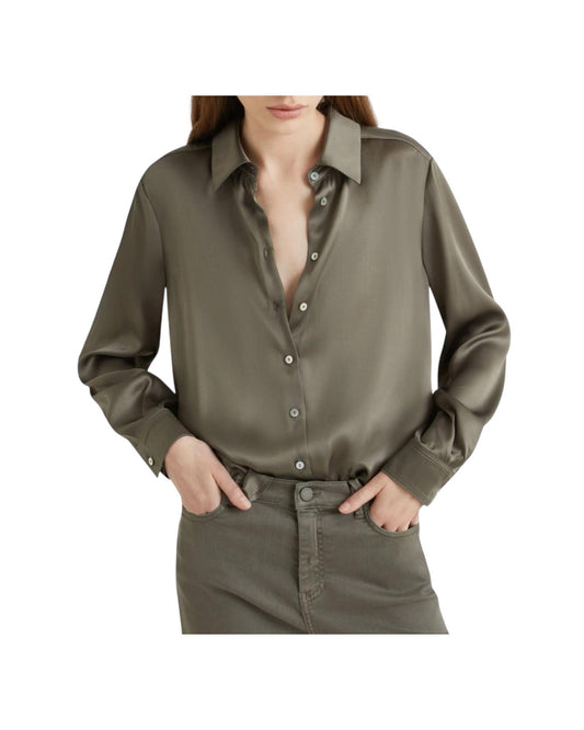 Camicia in raso di misto seta Verde BUNNY 002 MARELLA 
