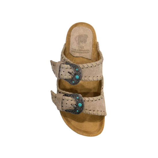 Sandalo Buckle Beat Suede Pietra BUCKLE BEAT SUEDE PIETRA TAJI 