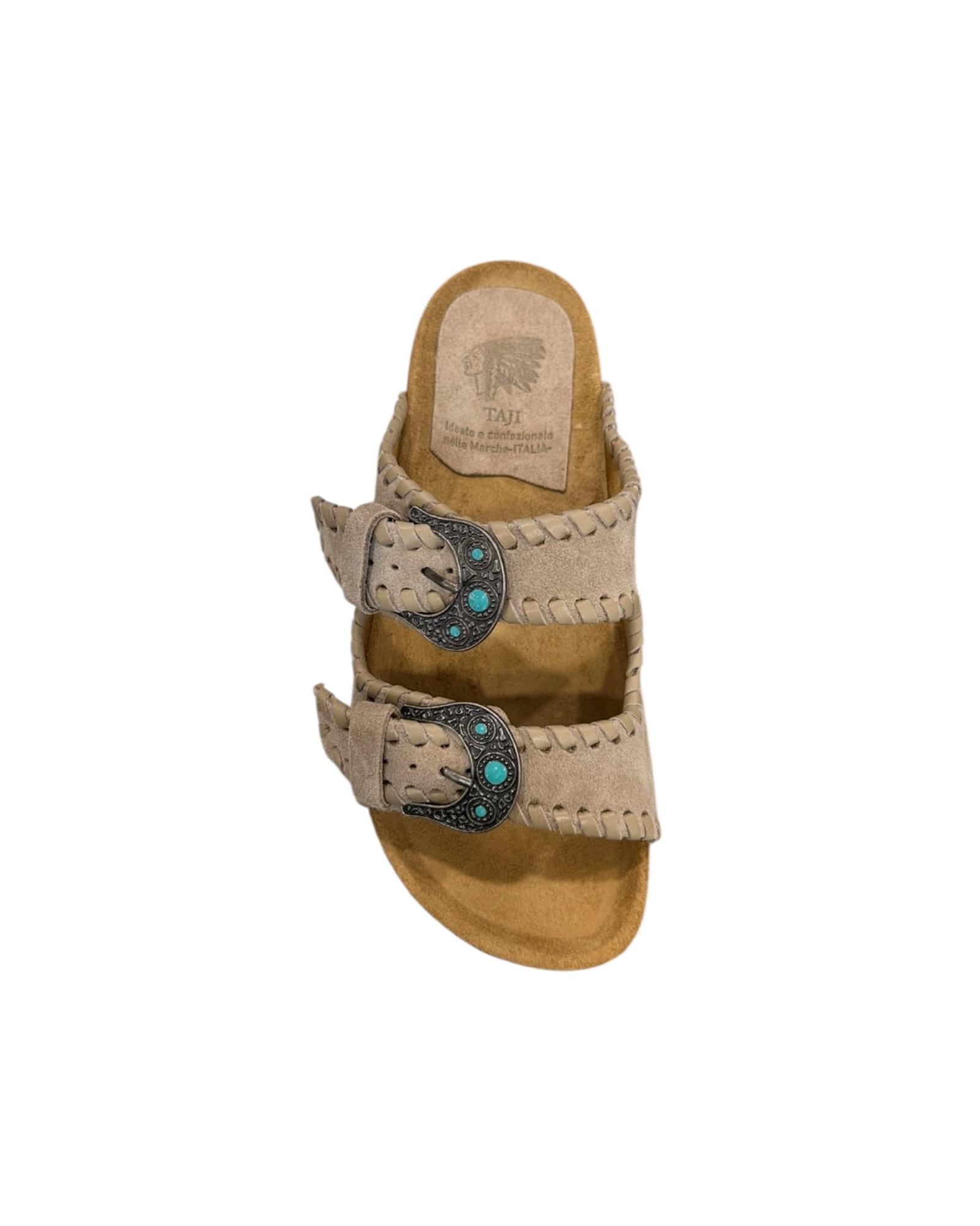 Sandalo Buckle Beat Suede Pietra BUCKLE BEAT SUEDE PIETRA TAJI 