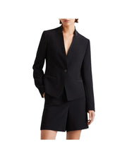 Blazer corto in envers satin Nero