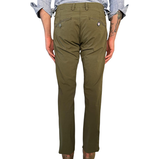 Pantalone Carnaby Popeline verde militare 001 CARNABY POPELINE MILITARY MODFITTERS 