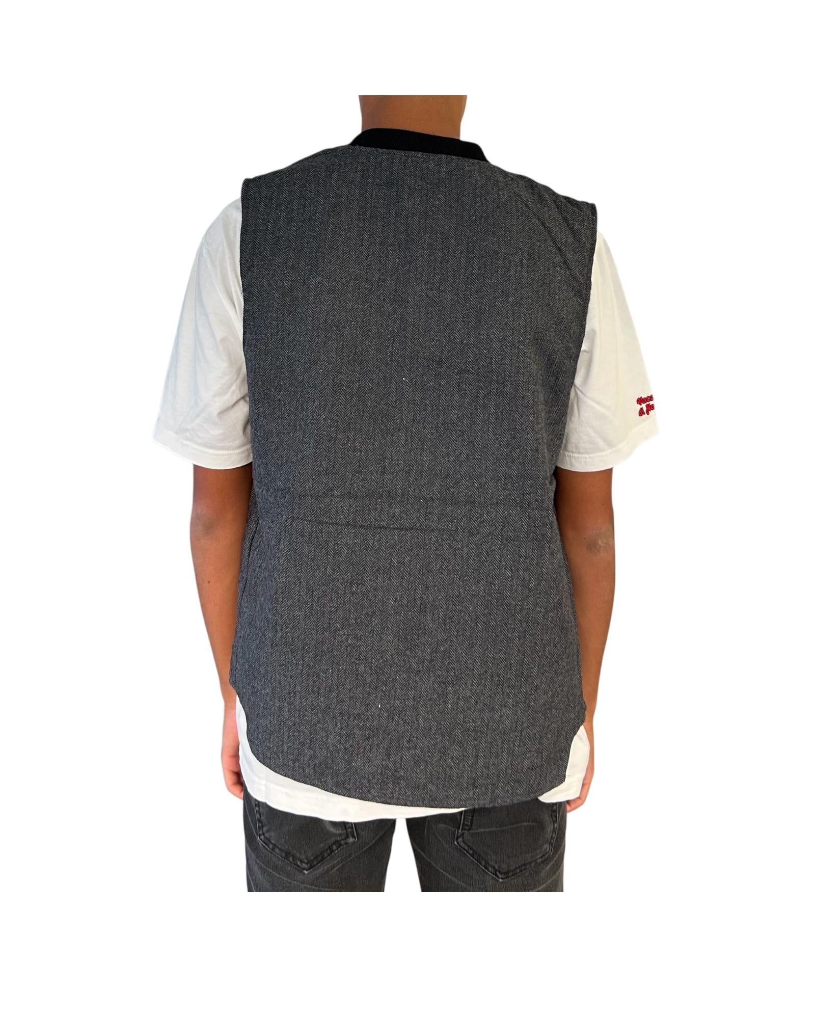 Gilet Martin reverse mixed wool Dark grey MARTIN MWBC71 IMPURE 