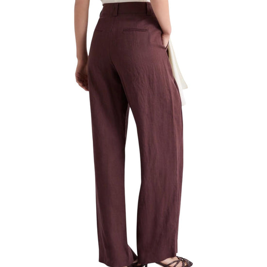 Pantalone in lino lavato Marrone RETE 001 MARELLA 