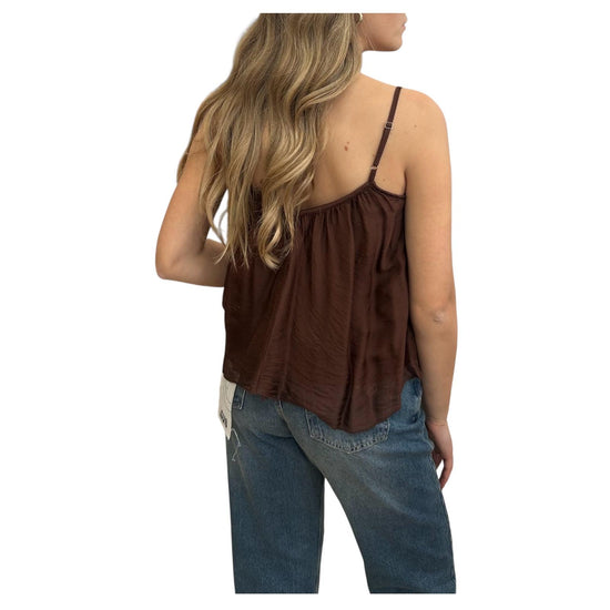 Top in viscosa e seta Cioccolato RFF Q007 232 HAVEONE 