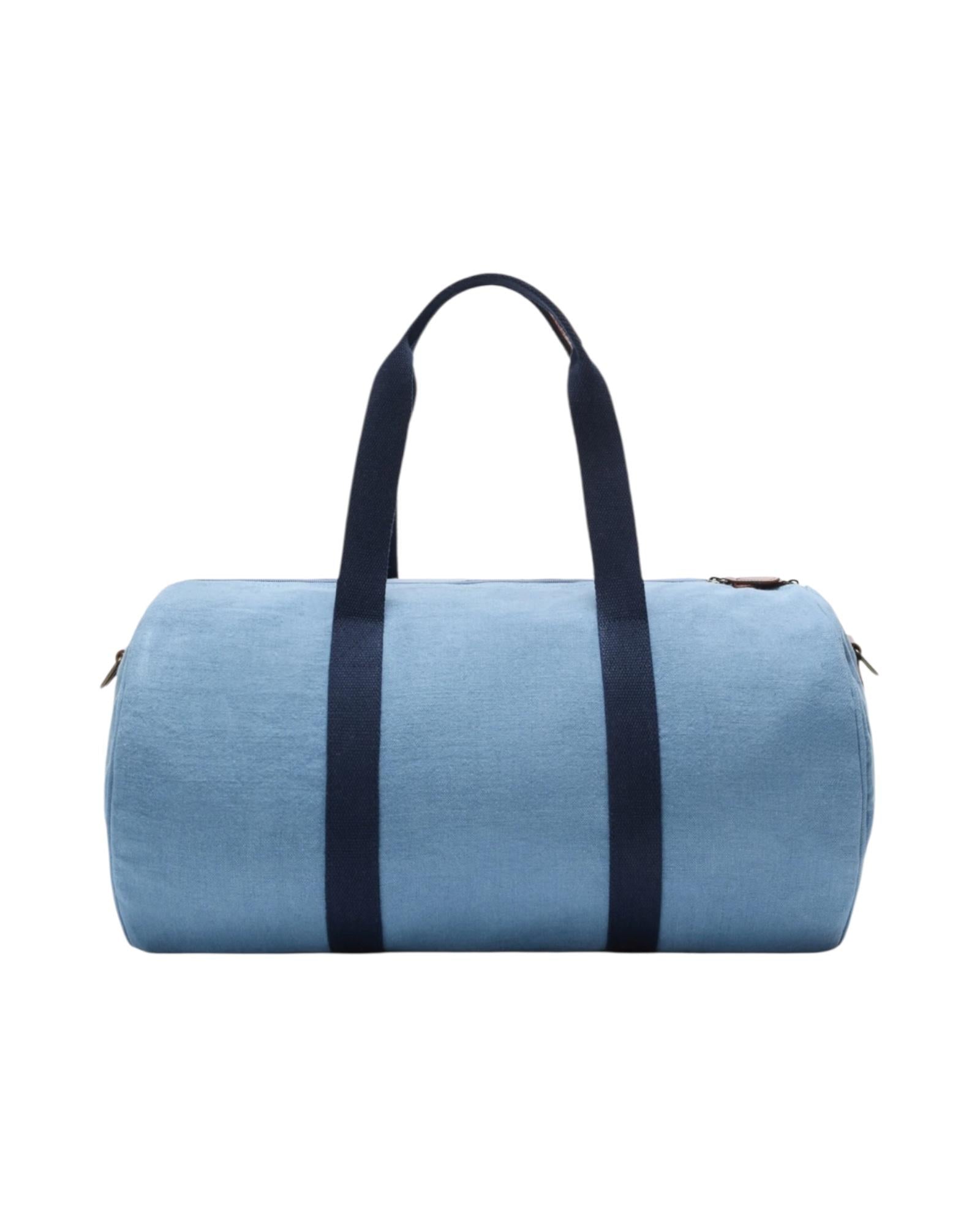 Borsone Round Jetleg in lino Celeste JTEL008 01250L MC2 SAINT BARTH 