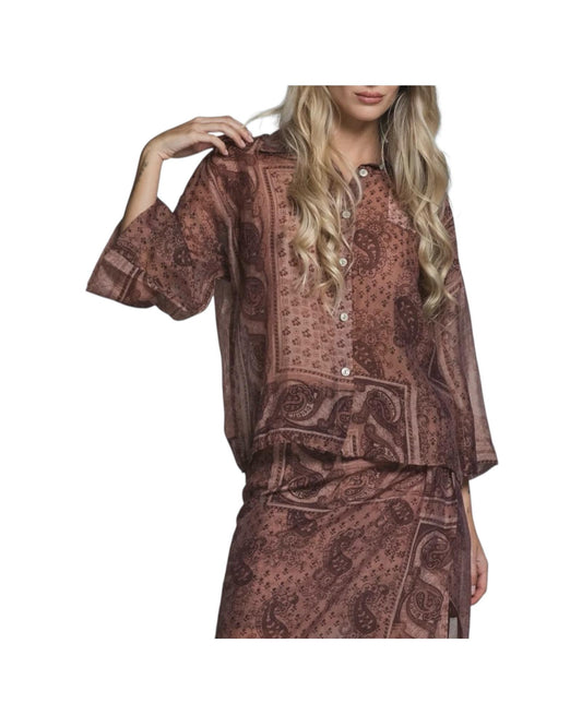 Camicia in mussola con stampa Paisley CORA MULTICOLOR IMPURE 