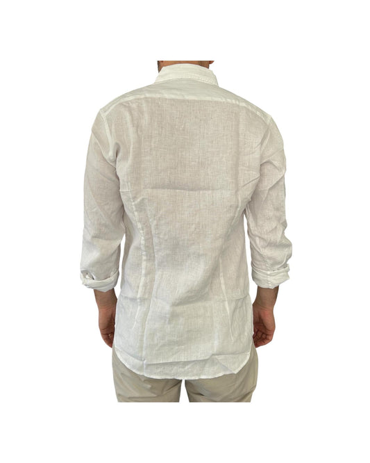 Camicia uomo in lino White CAMICIA LINO TINTA UNITA WHITE RE.VI.VAL 