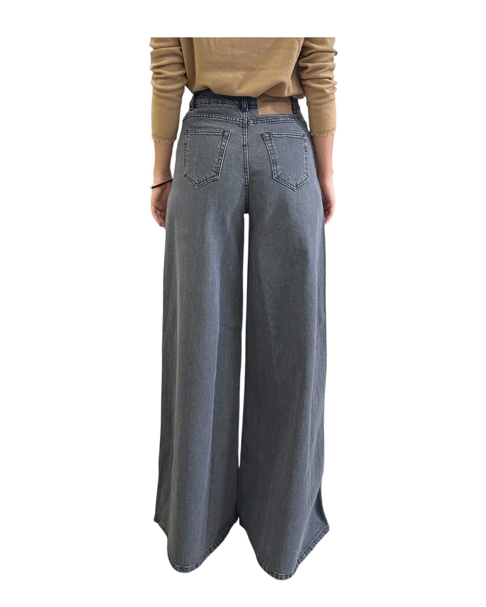 Pantagonna Nero lavato GEMMA 7 BLACK God save denim 