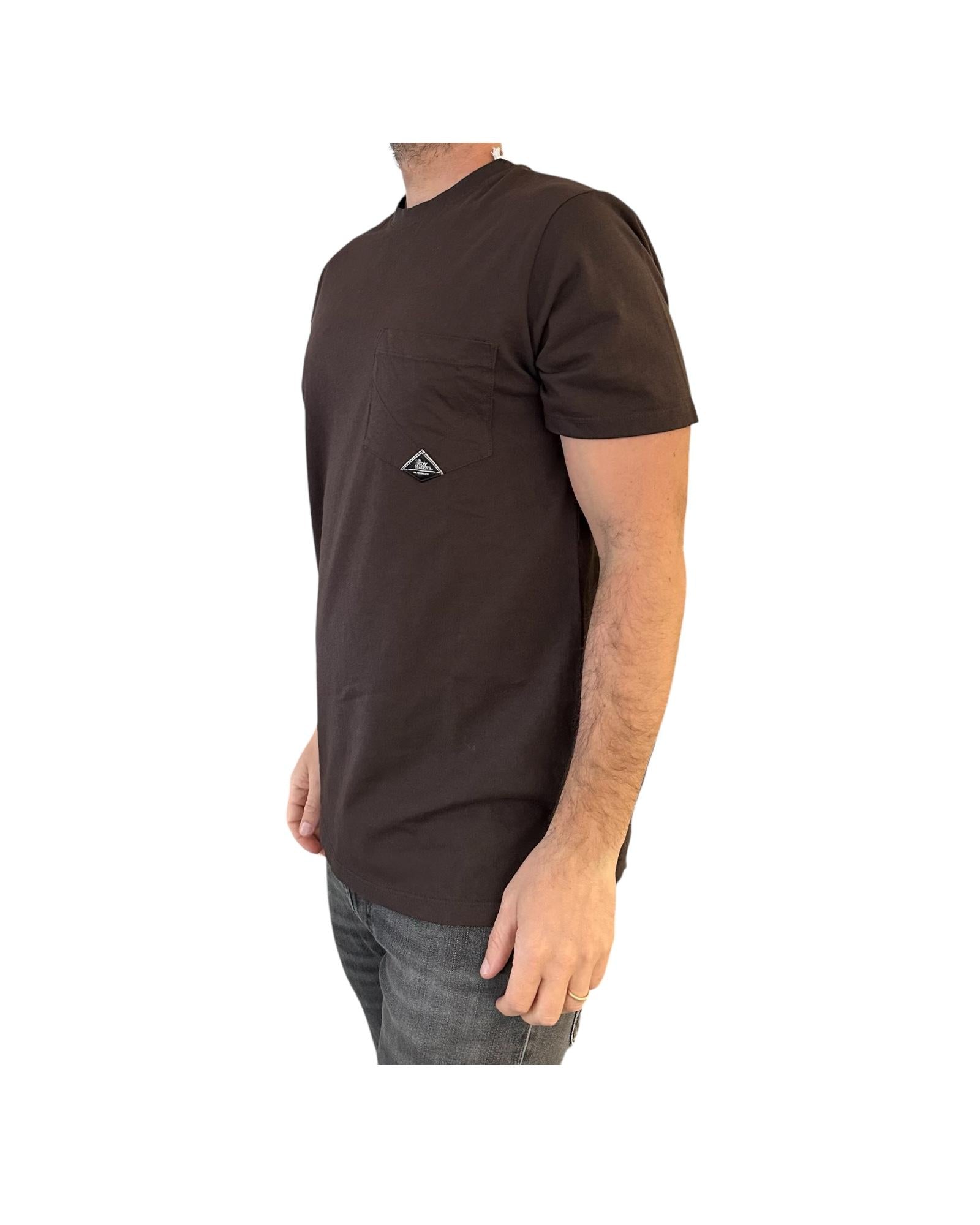 T-shirt pocket in cotone Moka RRU90048CA160111 C0491 ROY ROGER'S 