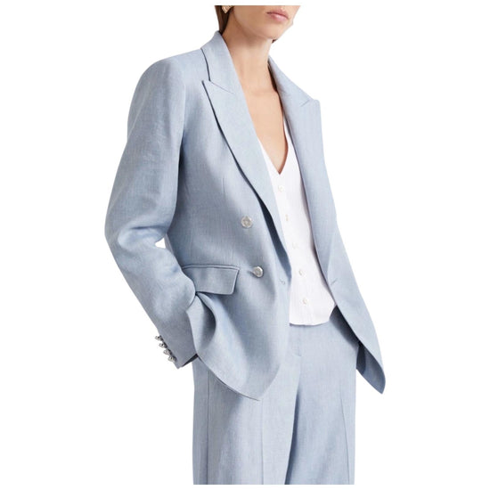 Blazer in chevron di misto lino Azzurro BUSSOLA 003 MARELLA 