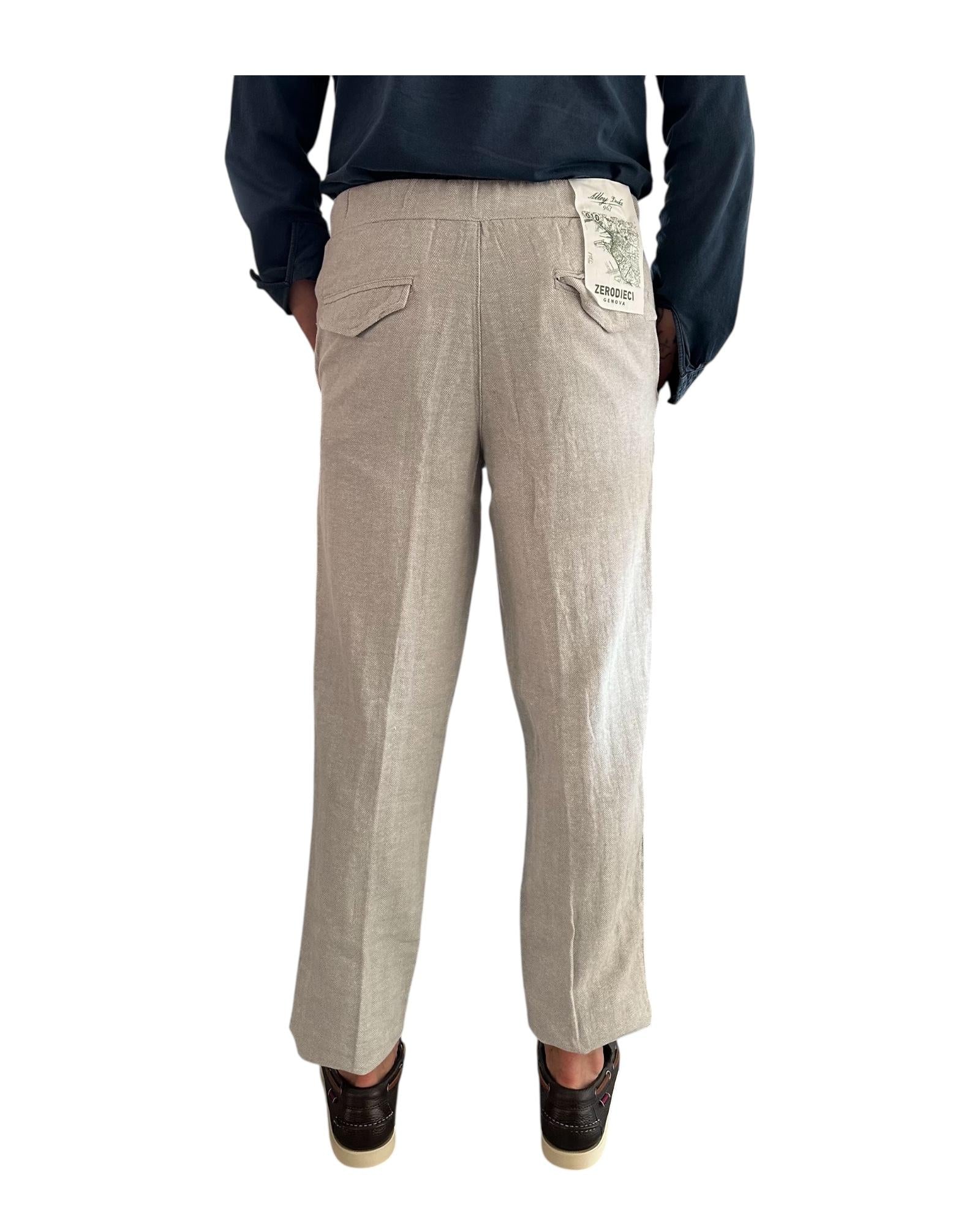 Pantalone misto lino Light Grey AU25S31PA PA1432 LIGHT GREY Alley docks 