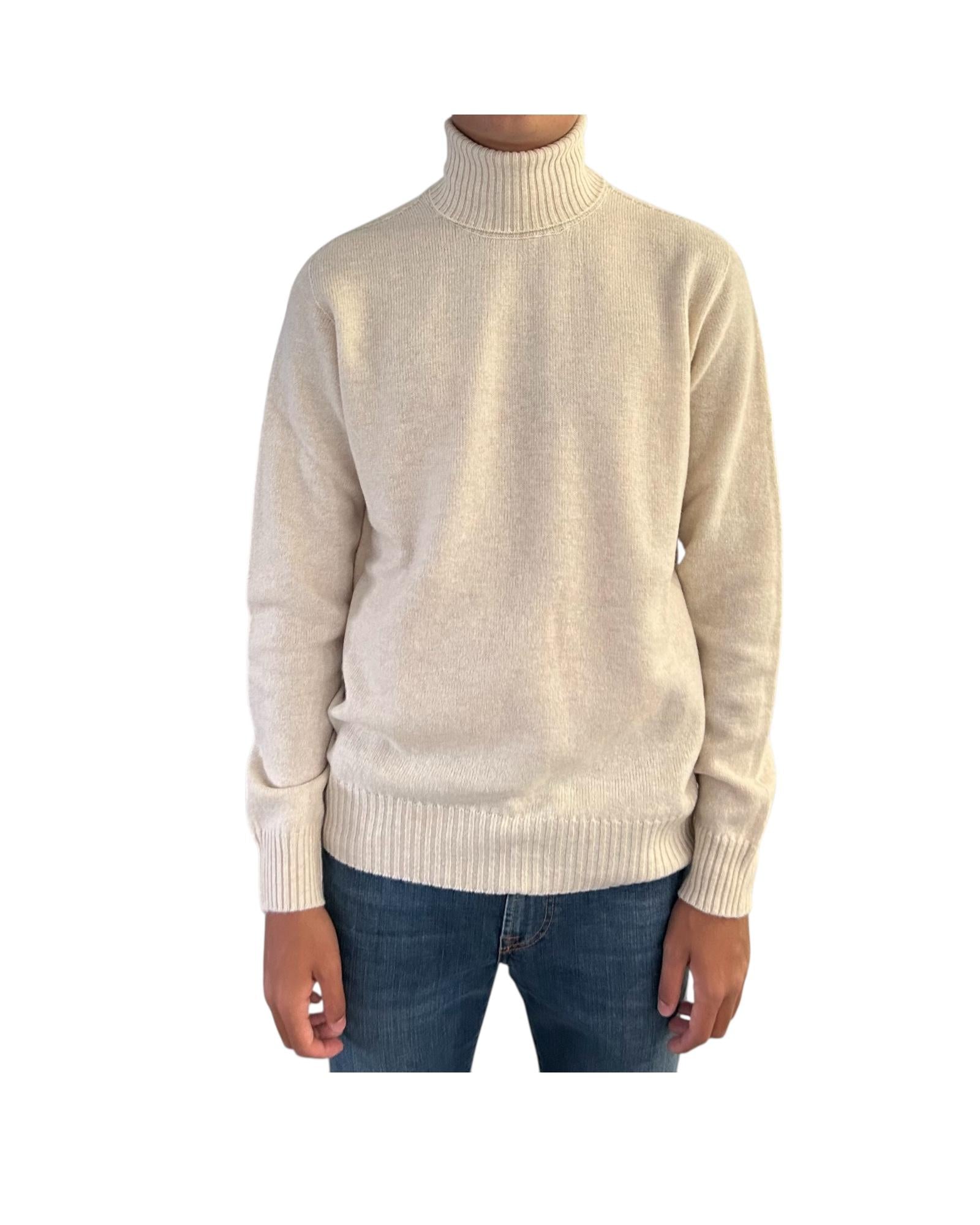 Maglione collo alto in lana merino Naturale 12581 124 RETOIS