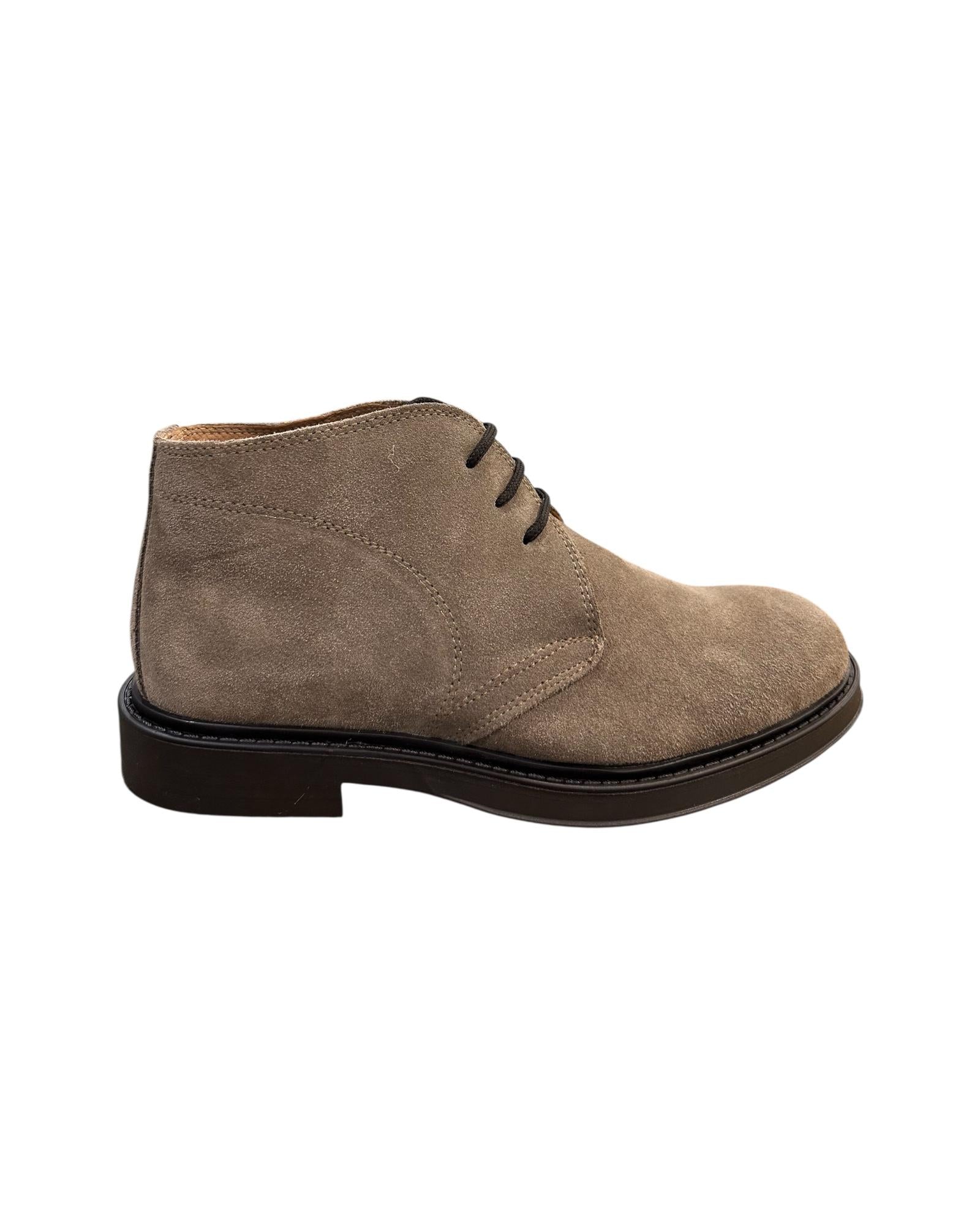 Stivaletto uomo in camoscio Tortora 30200 TORTORA Antico calzaturificio artigiano