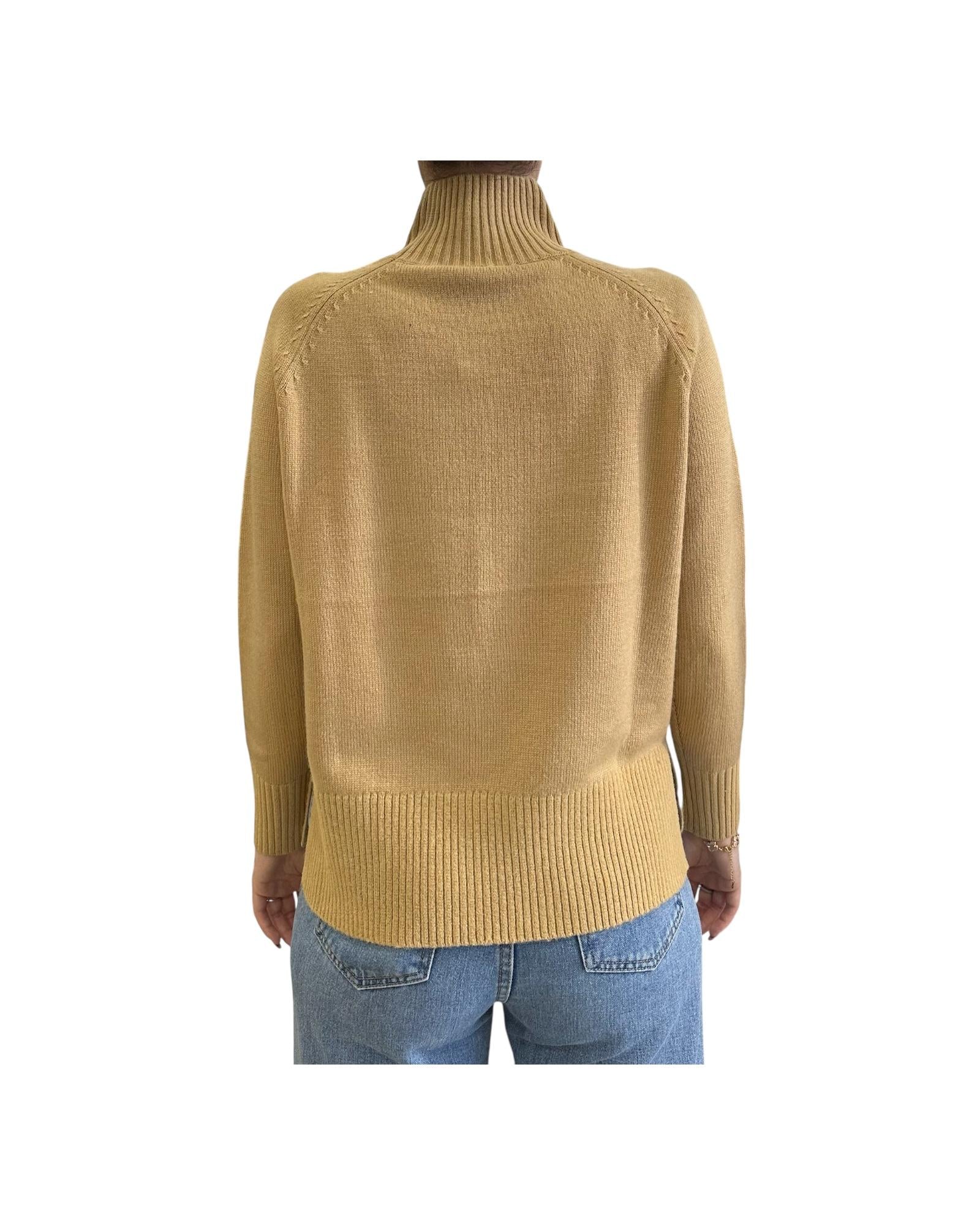 Maglione collo alto misto lana Cammello 97625 046 CAVALIERI MILANO 