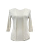 Maglia senza colletto con maiche a 3/4 ,panna.