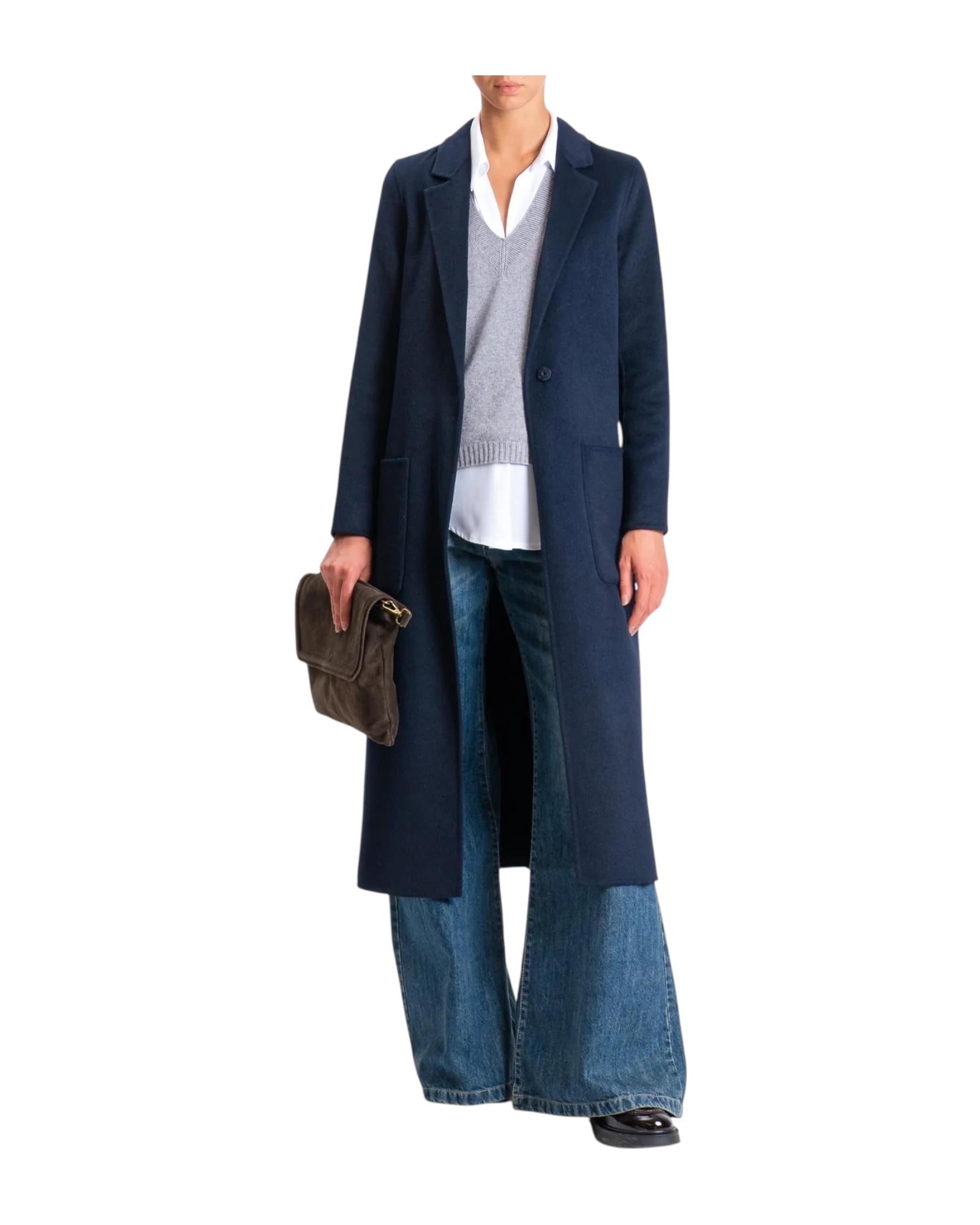 Cappotto hand made misto lana Blu TF0002 BLU VICOLO