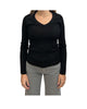 Maglia scollo a V in lana merino Nero