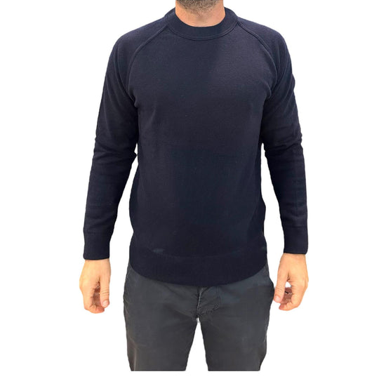 Maglione taglio felpa Navy W9009 NAVY BL'KER 