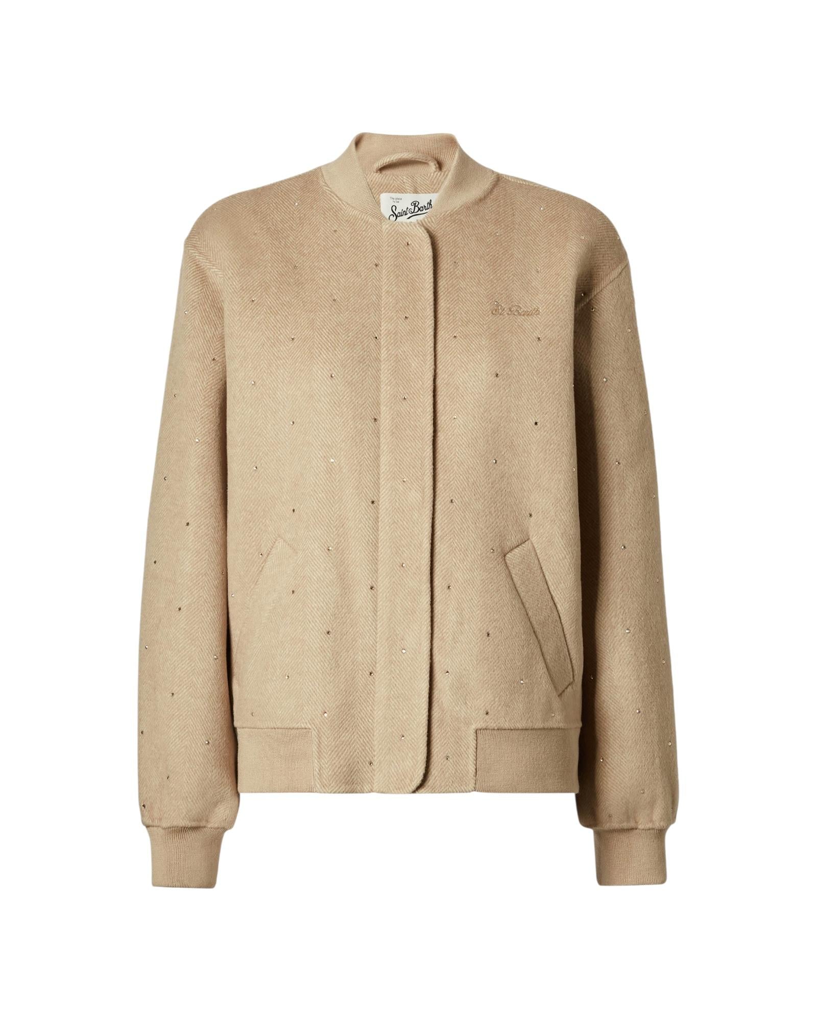 Bomber Adrien in tessuto double a spina di pesce con strass ARD0001 00005I MC2 SAINT BARTH 