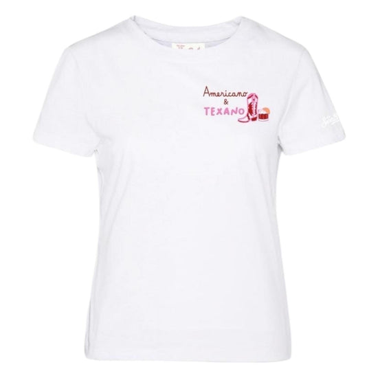 T-Shirt Emilie in cotone con ricamo Americano & Texano EMI0001 05987H MC2 SAINT BARTH 