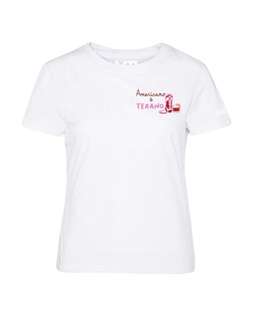T-Shirt Emilie in cotone con ricamo Americano & Texano EMI0001 05987H MC2 SAINT BARTH 