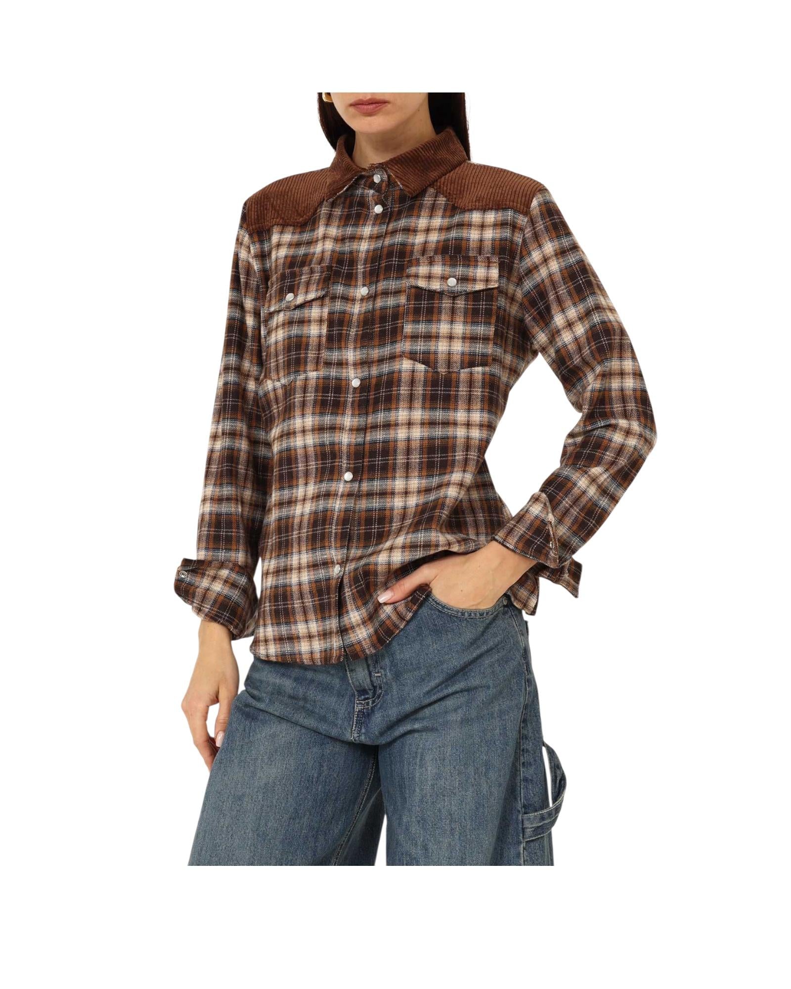 Camicia Donna Check marrone R01L0970 CHECK MARRONE Philia loft 