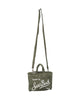 Phone bag in lino verde militare