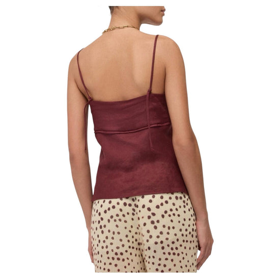 Top in lino Merlot MSM DT9279 MERLOT OTTOD'AME 