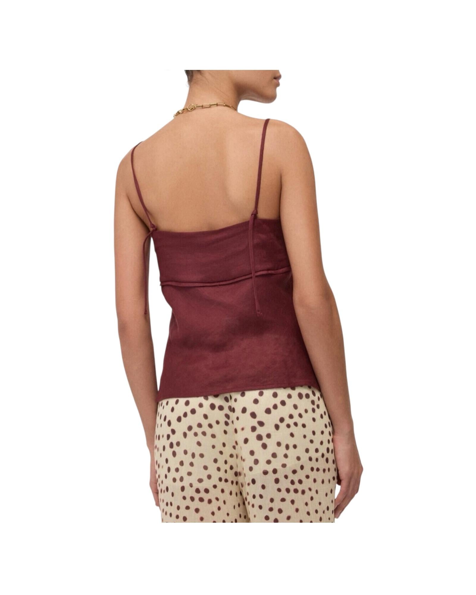 Top in lino Merlot MSM DT9279 MERLOT OTTOD'AME 