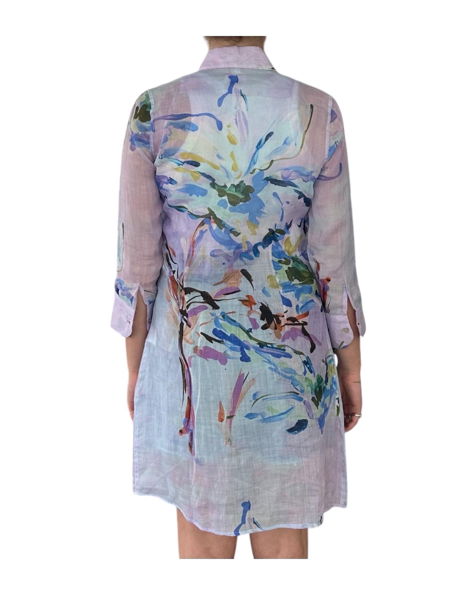 Camicione in Ramie glicine D928 3 BASTONCINO 