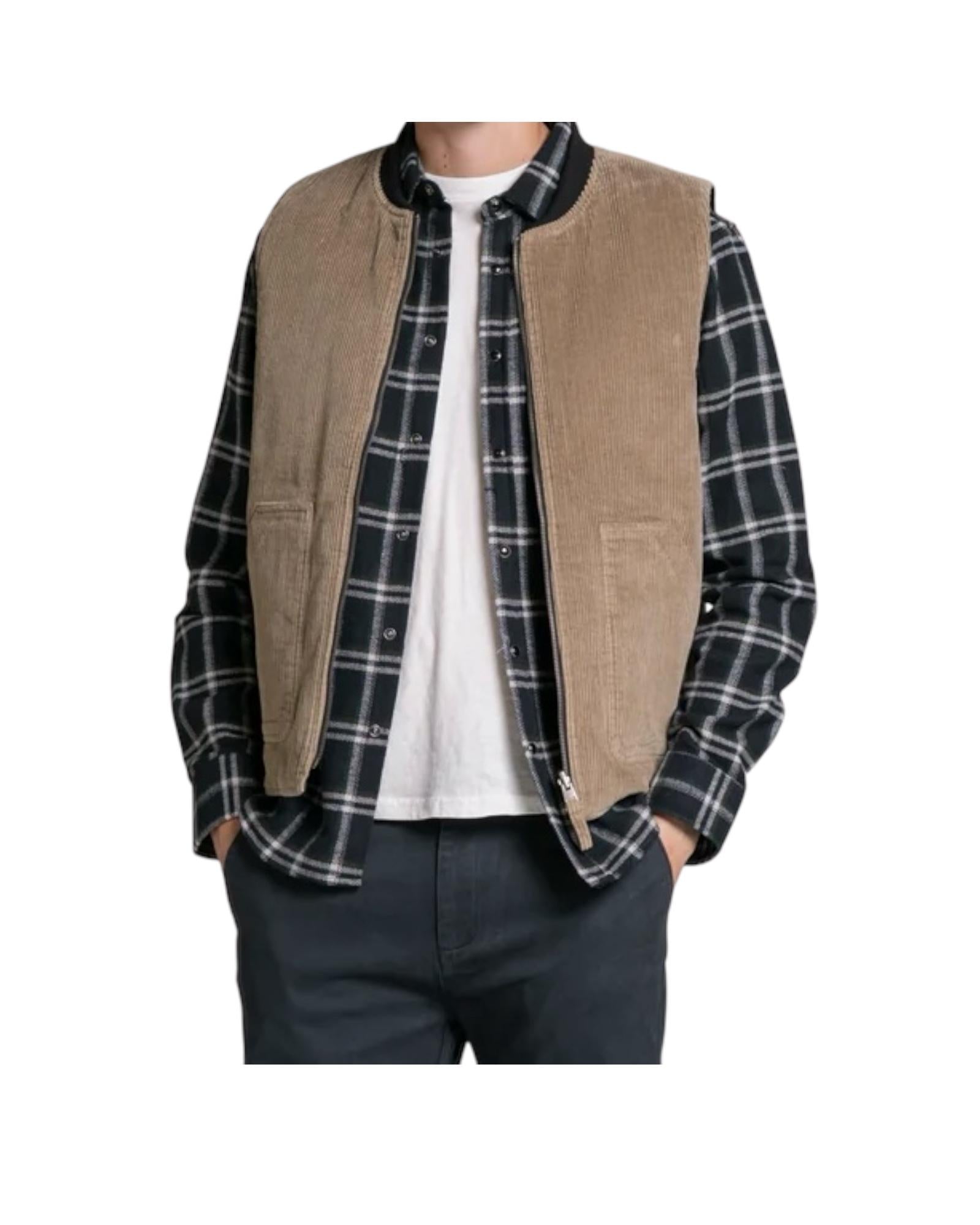 Gilet Martin reverse in corduroy Taupe MARTIN V05222 IMPURE 