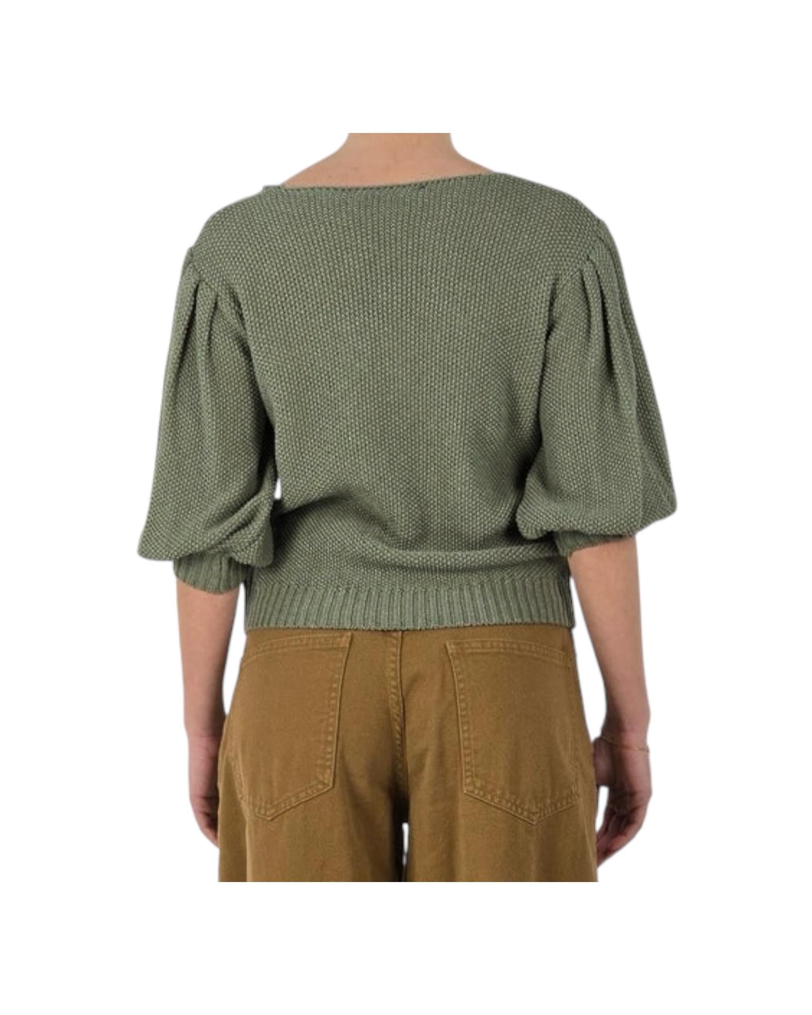 Maglia scollo a V Salvia MEV N016 161 HAVEONE 