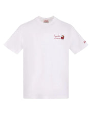 T-shirt di cotone con ricamo Famolo strano