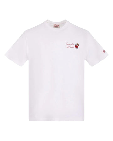 T-shirt di cotone con ricamo Famolo strano POT0001 05268H MC2 SAINT BARTH 