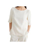 Blusa Vanessa in ever satin riciclato bianco lana.