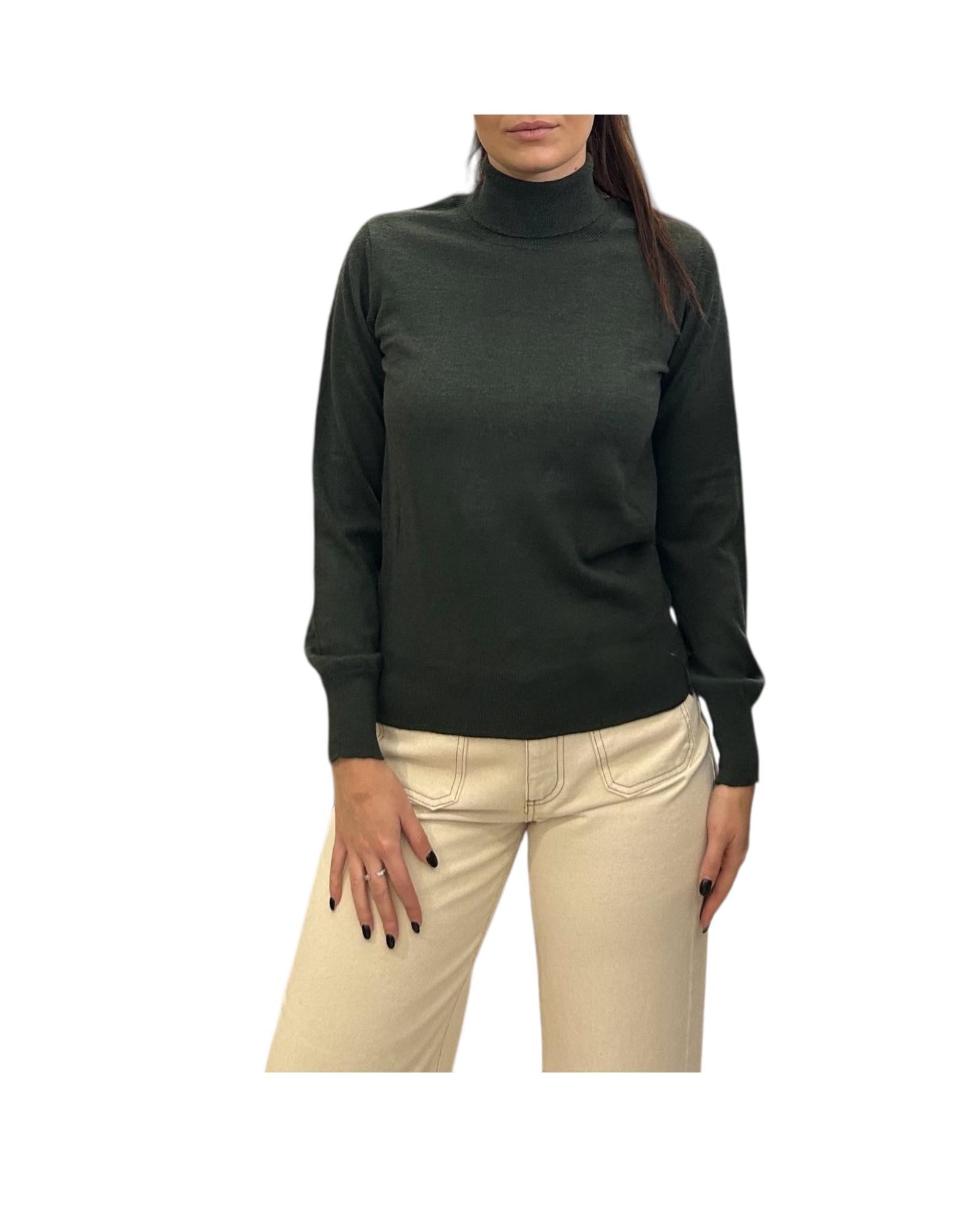 Dolcevita in lana merino Verde MAGLIE COLLO ALTO VERDE AlEXANDRE STONE 