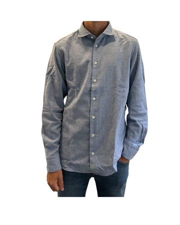 Camicia uomo in flanella Celeste B2338 14 BASTONCINO 