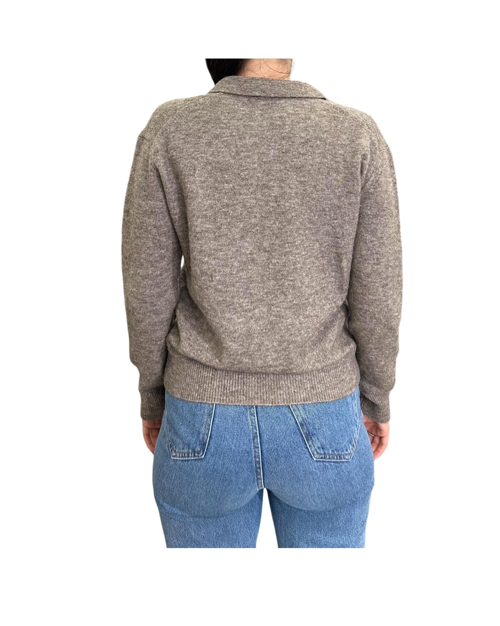 Maglione in alpaca con collo polo Tortora EZE0004 00028I MC2 SAINT BARTH 