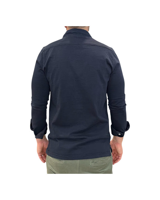 Camicia uomo Seaport fiammata Navy 6503 NAVY BL'KER 