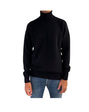 Maglione collo alto in lana merino Blu